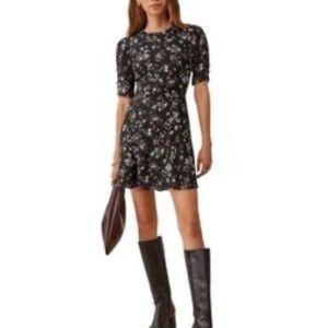 Reformation Bard Floral Mini Dress Sz 8